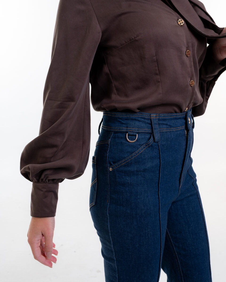 Lani – dámske skinny rifle s vysokým pásom a prešitým pukom, záber 13