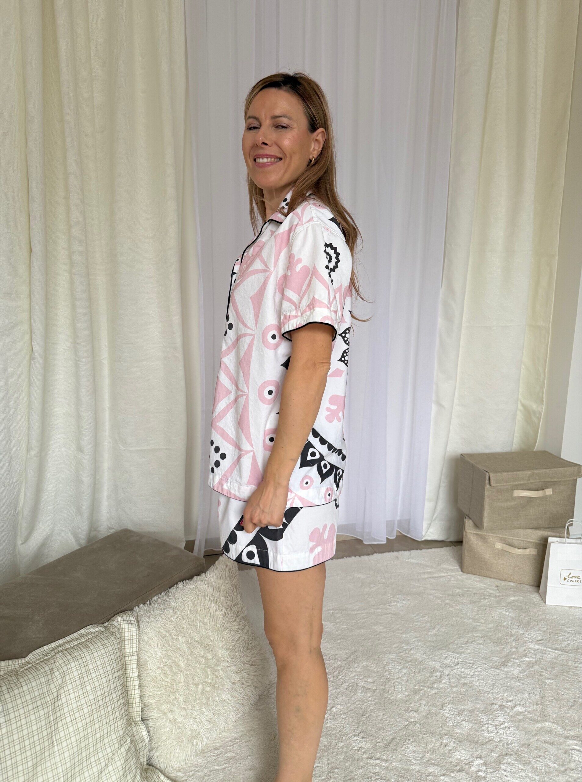 Bavlnený pyžamový set Scrap’n’Nap Pink Mandala black „M“, záber 3