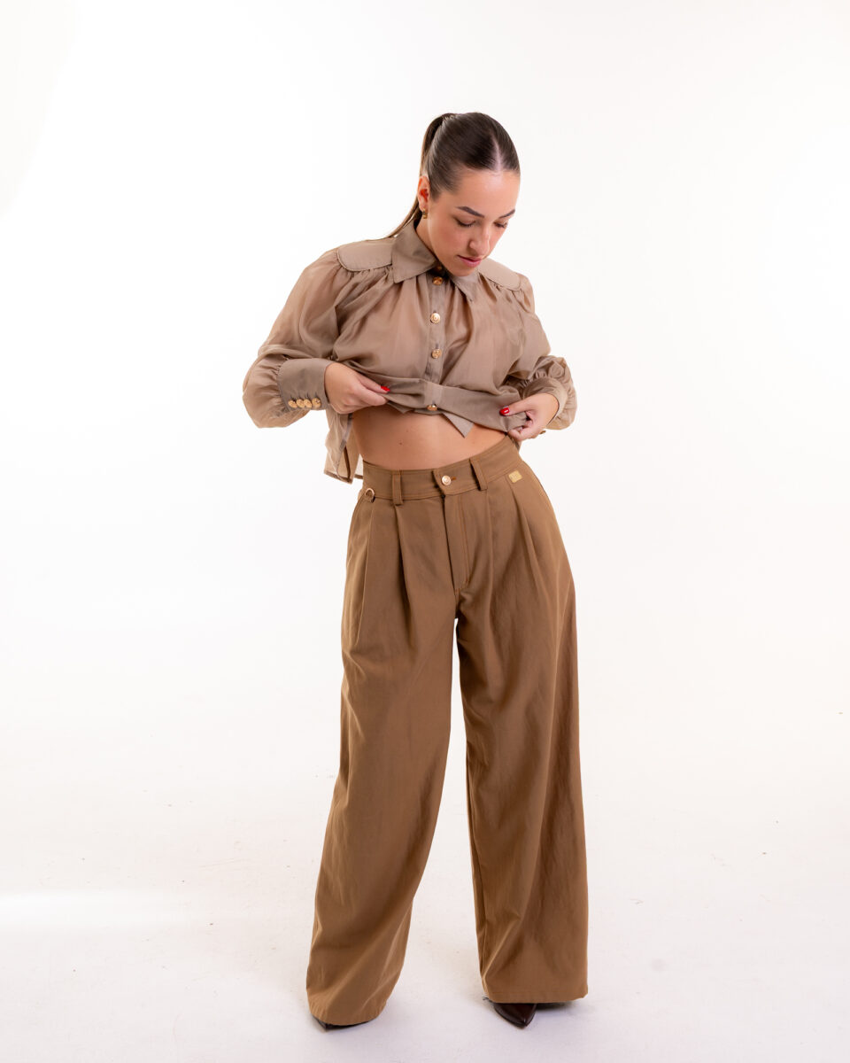 Lucé – dámske wide leg nohavice z lyocelu s vysokým pásom