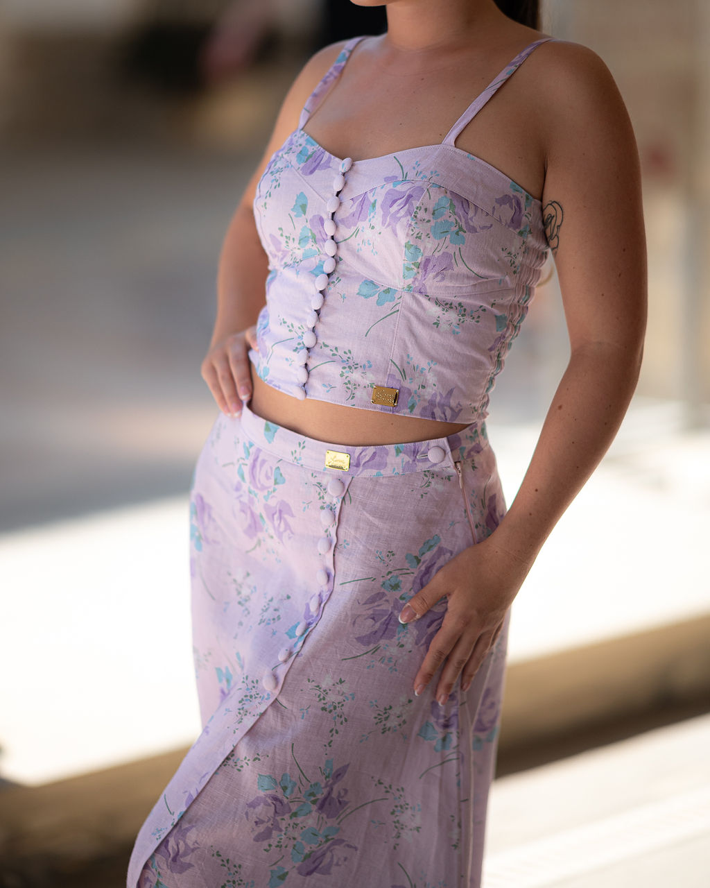 Ľanový crop top Joy, záber 4