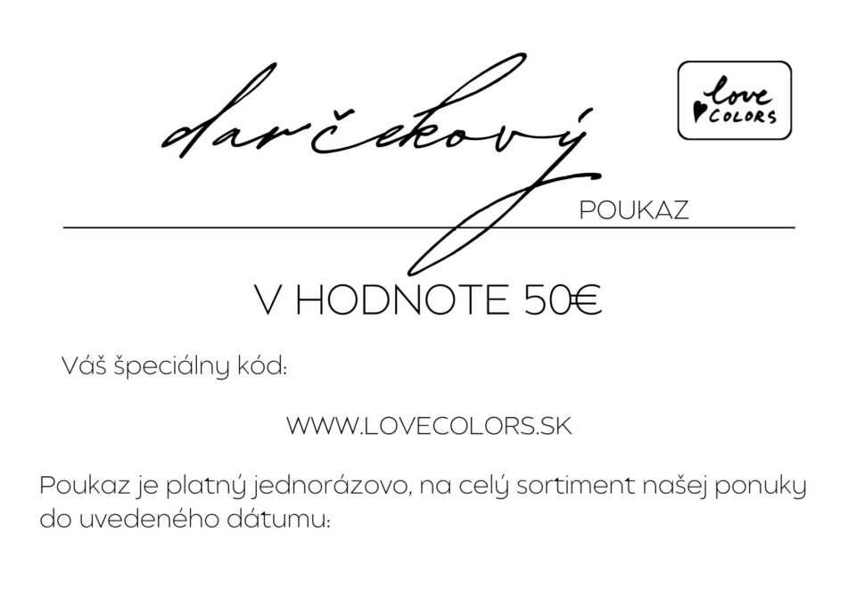 Darčekový poukaz v hodnote 50€